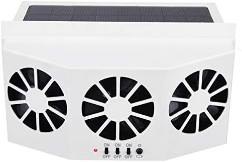 Solar Powered Car Window Air Vent Fan Cool Ventilation System Triple Fan Cooler ABS Solar Powered Auto Ventilation Car Desuperheater,Black
