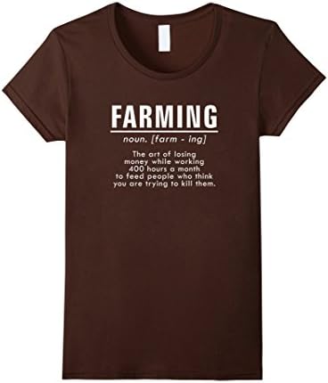Womens Farming Definition Funny Meaning Shirt Farmers Gift Small Brown
