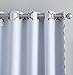 HLC.ME Lattice Print Thermal Grommet Blackout Patio Door Window Curtain for Sliding Glass Door - Platinum White & Grey - 100