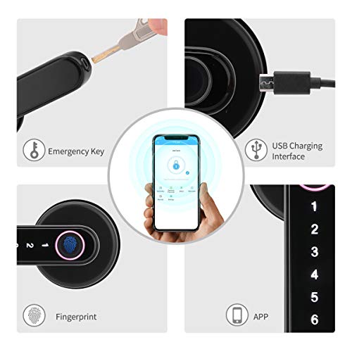 Laxre Fingerprint Smart Lock,Touchscreen Room Door Lock, Phone App Digital Lever Lock, Bluetooth Door knob,Keyless Entry… - Image 4