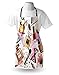 Ambesonne Girls Apron, Cosmetic and Makeup Theme Pattern with Perfume Lipstick Nail Polish Brush Modern Lady, Unisex Kitchen Bib Apron with Adjustable Neck for Cooking Baking Gardening, Multicolor