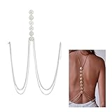 Boosic Vintage Mutli-Layers Flower Hollow Charm Crossover Back Body Chain For Women Silver