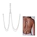 Boosic Vintage Mutli-Layers Flower Hollow Charm Crossover Back Body Chain For Women Silver