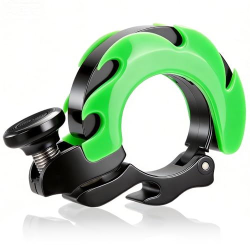 41chG1JM2OL Fahrradklingel Mini Aluminium– Super Laut &Amp; Ultra Laut, Upgrade Fahrradklingel Für Mtb, Rennrad &Amp; Ebike – Passend Für 19-25.4 Mm Lenker, Perfekte Klingel Für Mountainbike (Grün)