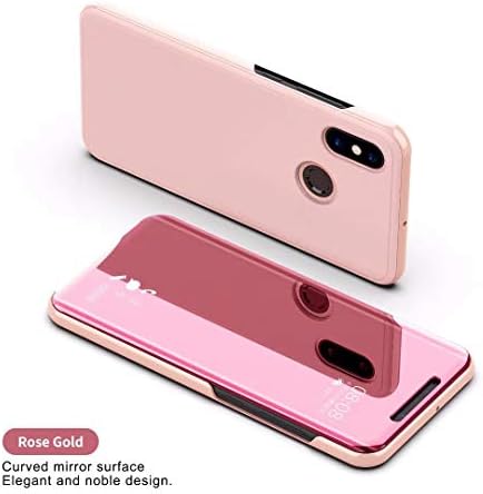Vivo X21 Flip Case, Portable Smart Mirror Window Useful Devise Cover, LICHE Hard Shiny Make-Up View Stand Thin Slim Phone Light Case for Vivo X21 UD, Scan QR Code App, Pink