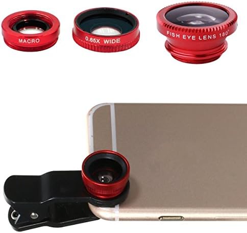 Ninewell 3 in 1 Camera Lens Kit Clip-On 180 Degree Supreme Fisheye + 0.65X Wide Angle + 10X Macro Lens for For iPhone 6S 5S 4S Samsung Galaxy HTC Android and All Other Smartphones