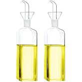 Floatant Olive Oil Dispenser, Olive Oil Vinegar Cruet, Cooking Wine Container Salad Dressing Glass Oil Bottle, Vinaigrette Oil Dispenser for Kitchen or BBQ (17oz, Set of 2)