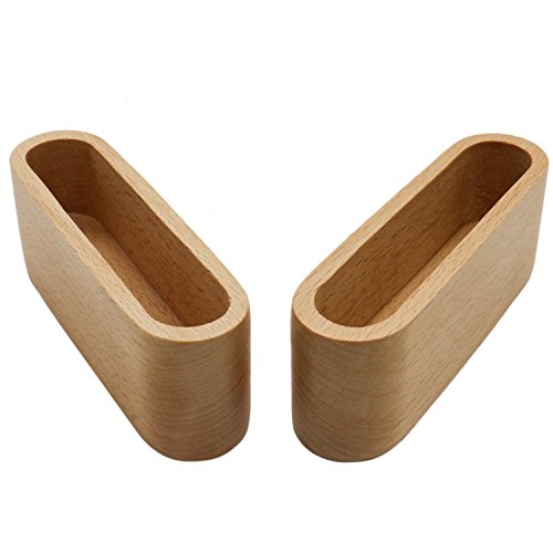 HUELE 2 Pack Wood Business Card Display Holder Wood Card Case for Desk Desktop Business Card Stand for Office Name Card Holder Display Stand for Desk