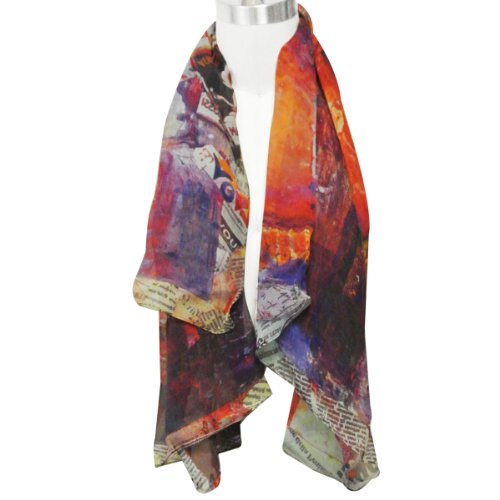 Wrapables 100% Mulberry Silk Square Scarf, Impressionism