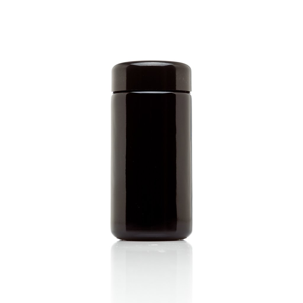 Infinity Jars Tall Screw Top Jar 100 Ml (3.3 fl oz), UV Black Glass Airtight Smell-Proof Container for Coffee, Tea, Dried Goods, Refillable Tall Jar for Long-Term Kitchen Storage