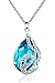 M-Tree Womens Crystal Pendant Necklaces - Female Pretty Trendy Love Necklace With Nice Crystal Color Blue