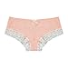 6 Pack: Free to Live Women's Lace Trim Cotton Hipster Panties (Medium),Black, Baby Pink, Charcoal, Ivory, Lavender, Red