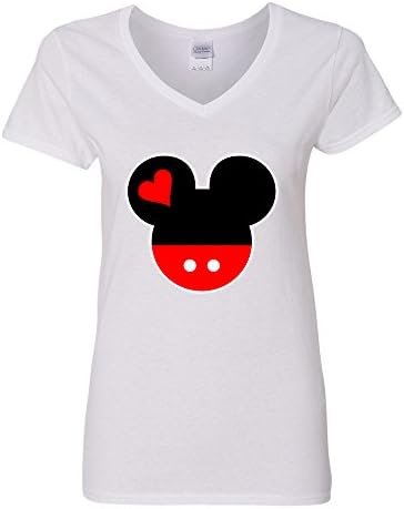 V-Neck T-Shirts Women Mickey Mouse Head Disney Most Popular Shirts