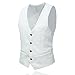 YFFUSHI Men's Advanced Custom Vest Skinny Wedding 4 Button Waistcoat Slim