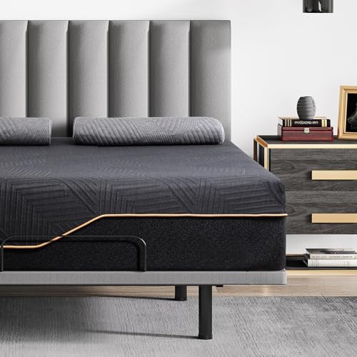 LOKOOY Colchón de Memory Foam 28cm, Colchones Matrimoniales con Gel de Enfriamiento, Colchon Firmeza Media en Caja, Alivio de Presión, Sin Fibra de Vidrio (Matrimonial)