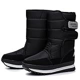 Legend E.C Ladies Waterproof Snow Boot Anti Slip Cold Weather Boot Mid Calf Outdoor Boot Black 9.5