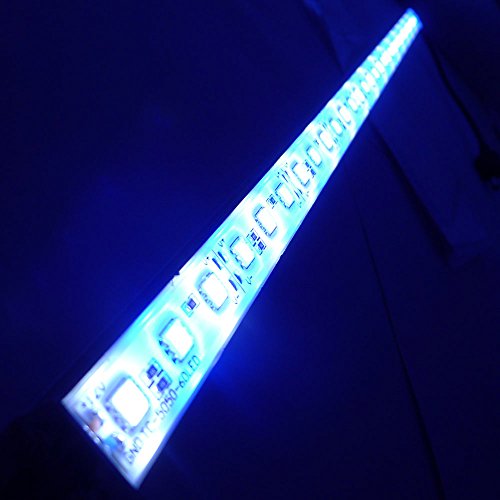 LEDENET 12V DC 20" 5050 Aquarium LED Light - Waterproof Aluminum Lighting 15LEDs Cold White SMD 15LEDs Blue SMD Fish Tank Strip Lamp 50CM Long (20" White+Blue Light)