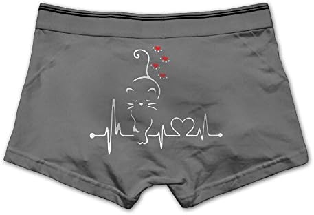 JingleBoo Lovely Cat Heartbeat Paw Men's Sexy Panties Medium Ash