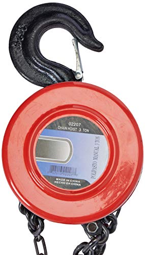 Hiltex 02207 Chain Hoist Pulley, 3 Ton | Swivel Hooks with Safety Latches | 9 Feet Lift
