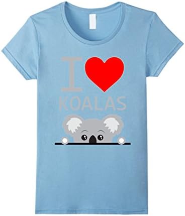 I Love Koalas Shirt, I Heart Koalas - Female Medium - Baby Blue