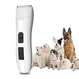Dog Grooming Clippers Kit,5ivepets Dog clippers for Thick Hair Rechargeable Cordless Low Noise Electric Clippers Grooming Trimming Kit Set for Small to Large Pet Cats And Dogs (White+Black)
