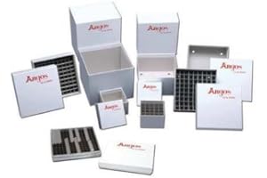ARGOS TECHNOLOGIES Argos R3025A White Cryo/Freezer Box with 25 Place Insert, 3" Length x 3" Width x 2" Height