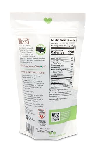 ORGANIC BLACK BEANS, PACK OF 4-16 OZ BAGS