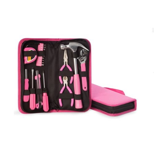 Click Here to See More Images Bey Berk 20 Pc Lady's Tool Set in Zippered Pink Canvas Case
