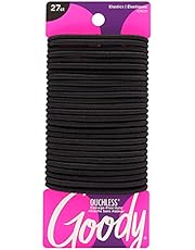Goody Ouchless Womens Elastic Hair Tie - 27 Count, Black - 4MM for Medium Hair- Hair Accessories for Women Perfect for Long Lasting Braids, Ponytails and More - Pain-Free