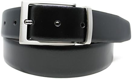 Men's Reversible Italian Leather Belt - Black/Dark Brown Italian Leather - Top Grain, Color Safe on Dress Pants
