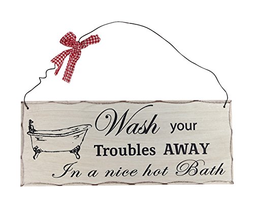 Attraction Design Wash Your Troubles Wood Folk Wisdom Plaque