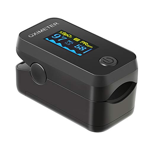 Comdent Pulse Oximeter, Fingertip with SpO2 Pulse Oximeter, Pulse Rate,Heart Rate Monitor, Fast Reading, Perfect for Sports, Home, Nursing Homes (Black)