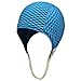 Textured Latex Rubber Swim Cap with Strap