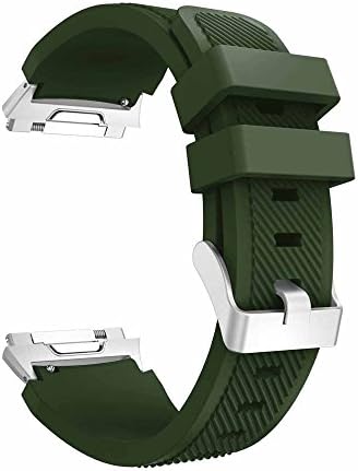 KaiCran Sport Watchband Soft Silicone Replacement Sports Band For Fitbit Ionic Watch (Army Green)