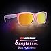 RIVBOS Rubber Kids Polarized Sunglasses With Strap Glasses Shades for Boys Girls Baby and Children Age 3-10 RBK023 （Pink Coating Lens）
