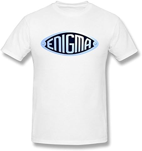 XiangXiangli Mens Enigma Logo 100% Cotton T Shirts S White