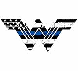 Thin Blue Line Tattered Flag Style Wonder Woman Window Decal Vinyl Sticker 4