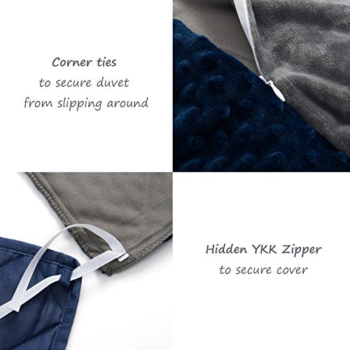 COZ Duvet Cover for Weighted Blankets Plush Minky Dot Fabric TwoWay Hidden YKK Zipper Closure