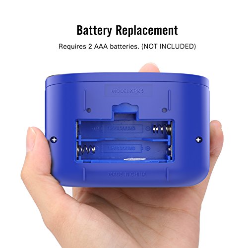 Digital Alarm Clock, MoKo High Accuracy Mini LCD Display Kids Clock Night Light Travel Bedside Alarm Clocks with Snooze Time Backlight Electronic Home Office Table Clock - BLUE