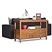 SIMPLIHOME Bedford SOLID WOOD Universal TV Media Stand, 53.9 inch Wide, Living Room Entertainment Center, Storage Cabinet with Glass Doors, for Flat Screen TVs up to 60 inches in Dark Tobacco Brown