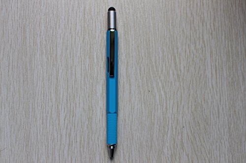 6 in 1 Multitool Pen with Gift Box - Includes 1 Ballpoint Pen, Universal Stylus Pen, Ruler,Flat and Phillips Screwdriver Bit, Level Gauge - The Perfect Multi-Function Gadget (Sky blue) - Thumbnail 3