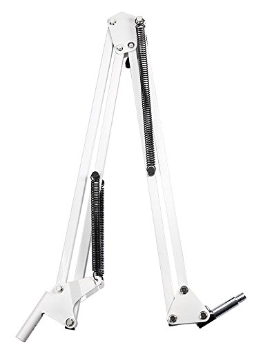 Desk Clamp Mount Suspension Boom Scissor Arm Tripod Stand Holder for Logitech Webcam C922 C930e C930 C920 C615-white