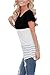 ChongXiao Women's Back Lace Tops Color Block Short Sleeve T-shirt Tunics Blouse