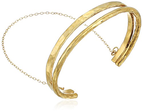 SOKO Double Delicate Chain Bangle Bracelet, Medium/Large (Gold-tone)