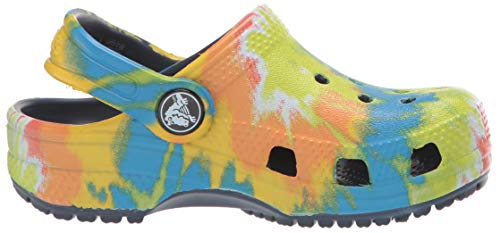navy multi tie dye crocs