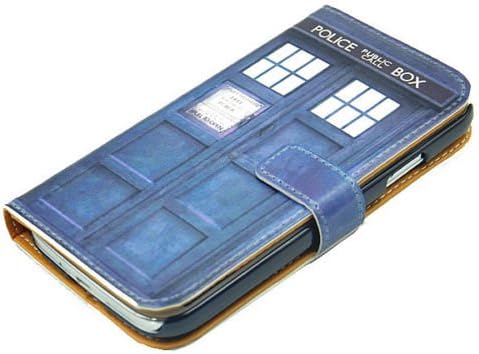 Funny Doctor Who Tardis Pattern Leather Wallet Card Flip Stand Case Cover For Samsung Galaxy S4 S IV