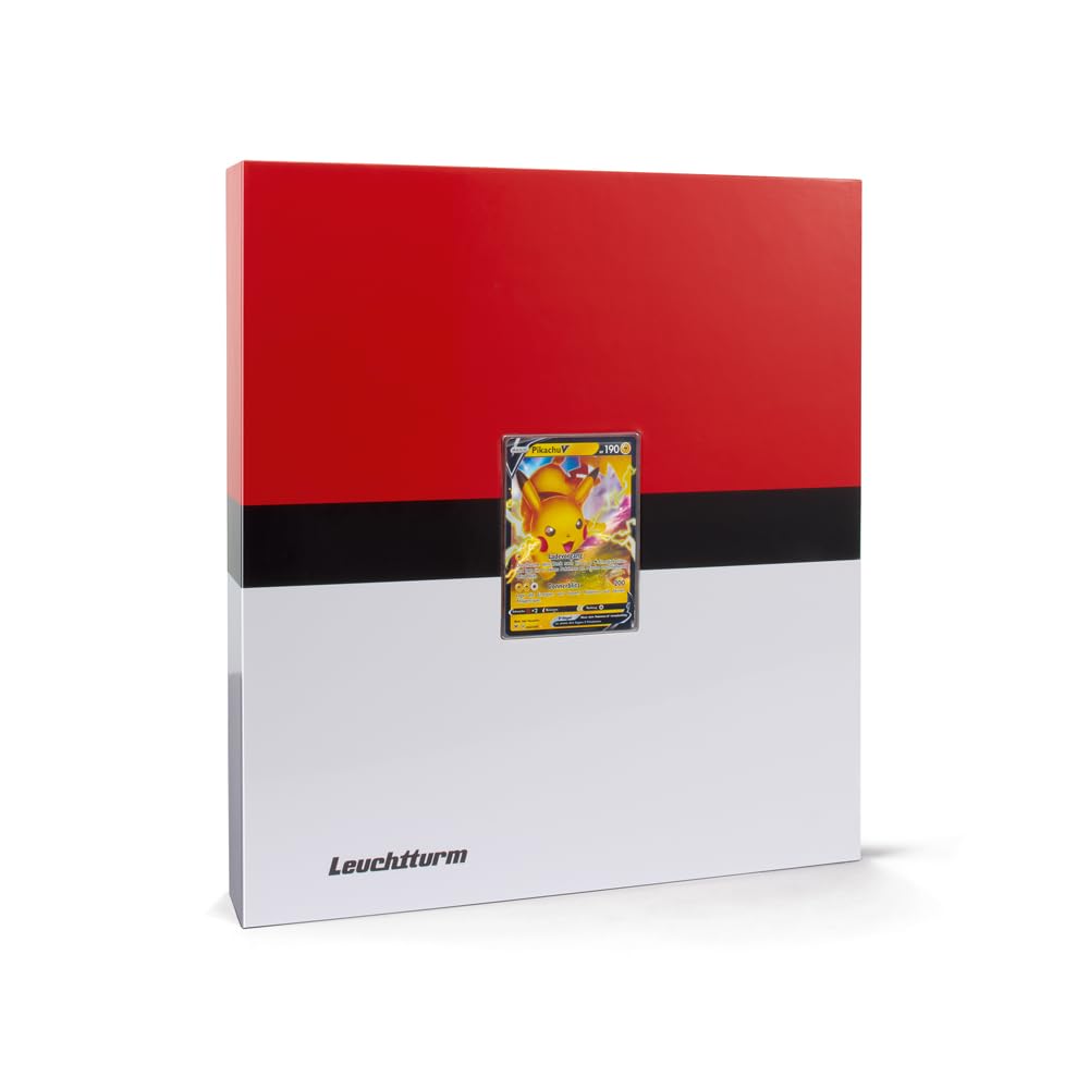 Leuchtturm 368379 TCG Album Pro - for 315 trading cards such as Pokémon or Digimon - A4 hardcover red and white - without sleeves