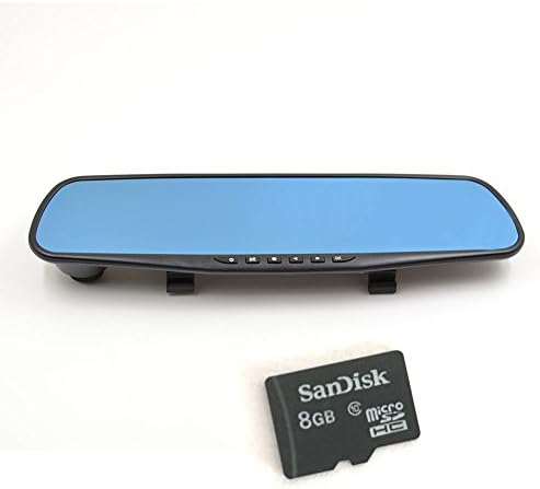 Full HD 1080P Car Dvr Camera 4.3 Inch Rearview Mirror Digital Video Recorder Dual Lens Registrar Camcorder with 8GB TF Card
