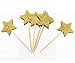 Set of 48pcs Twinkle Twinkle Little Star Cupcake Toppers Glitter Gold Party Cake Decorations DIY Glitter Mini Birthday Cake Christmas Day Supplies