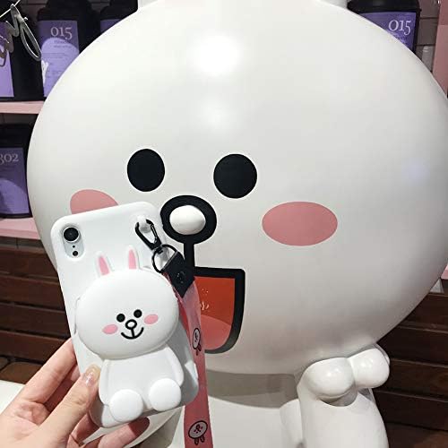 VIWIV For iPhone Case XS MAX Fashion Drop All Inclusive Cover Cartoon Three-dimensional Apple XR Creative 6s/7/8plus Cute Bear Bunny Duck Multi-function Wallet Lanyard Mobile Shell